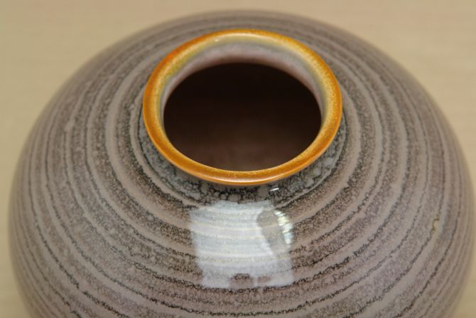 Wächtersbach Keramik Vase grau, dec. 6123