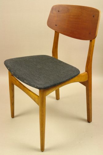 Vintage Teak Stuhl 6x dänisch 50er Jahre mit Eiche 