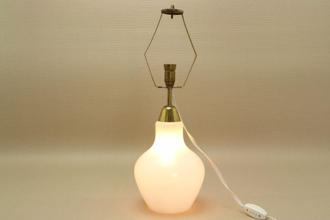 Vintage Lampenfuß Glas Messing 50er Jahre