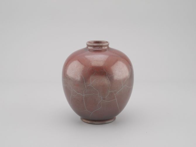 Richard Uhlemeyer Keramik Reduktionsglasur Vase 13,7cm