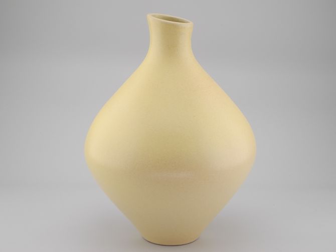 Karlsruher Majolika Vase gelb 6610 Friedel Glatzle