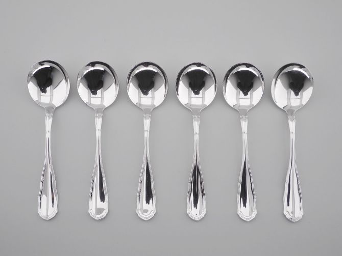 WMF Sächsisches Hofmuster 800 Silber Tassenlöffel Set