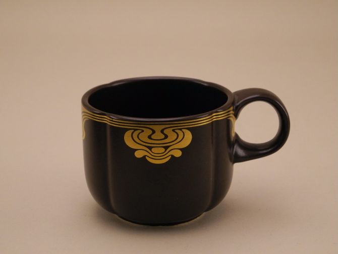 Kaffeetasse Obere braun Gold aus der Serie Form ohne Namen Dekor Bodil von Rosenthal Keramik