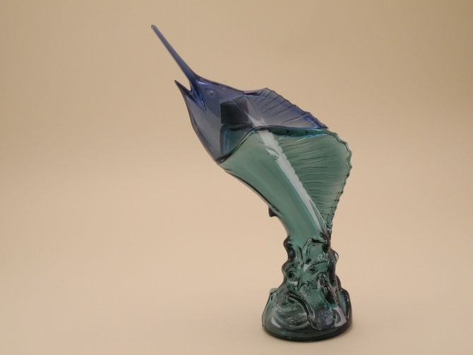 AVON Sea Trophy Glas Flakon blau Schwertfisch