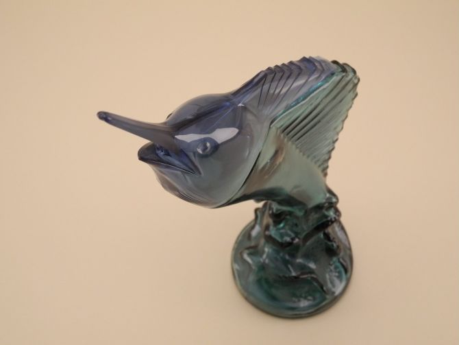 AVON Sea Trophy Glas Flakon blau Schwertfisch