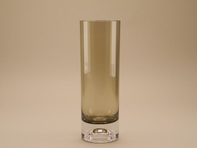 Vase Rauchglas zylindrisch aus der vintage Serie Las Palmas design Roland Pösch für Glas Glas