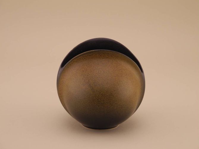 Vintage Venus Vase aus Keramik braun glasiert von Rosenthal Studio Linie design Uta Feyl 80er Jahre