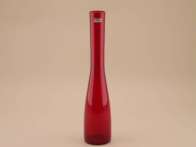 Rubin rot vintage Glas Vase Mimosa 50er Jahre design Braun Feldweg Hirschberg
