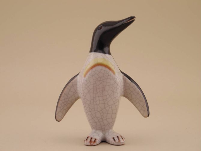Vintage Pinguin Figur entwurf design Walter Bosse 50er 60er Jahre Karlsruher Keramik groß