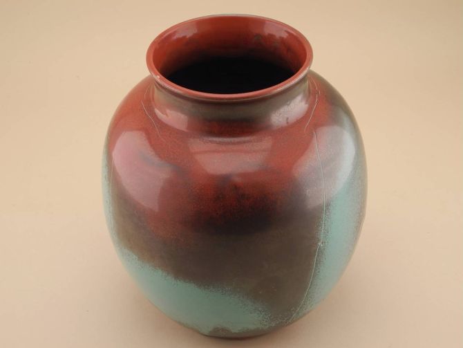 Richard Uhlemeyer Keramik Reduktionsglasur Vase 26cm