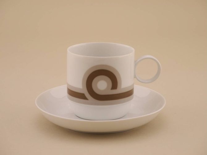 Kaffeetasse aus der vintage alten Serie Duo Baltic design Ambrogio Pozzi für Rosenthal Porzellan
