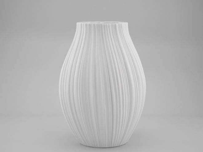 Rosenthal Plissee Vase weiss Martin Freyer 27cm