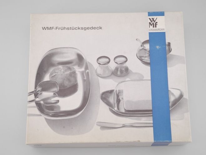 WMF Frühstücksgedeck Cromargan blau