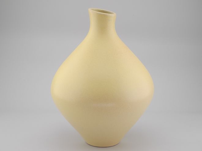 Karlsruher Majolika Vase gelb 6610 Friedel Glatzle