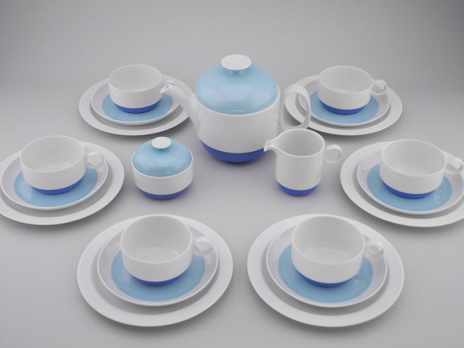 Rosenthal Duo blau Teeservice 6P