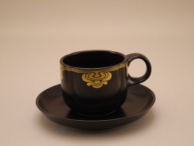 Kaffeetasse braun Gold aus der Serie Form ohne Namen Dekor Bodil von Rosenthal Keramik