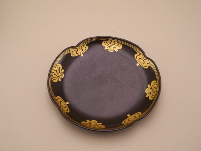 Brotteller braun Gold aus der Serie Form ohne Namen Dekor Bodil von Rosenthal Keramik