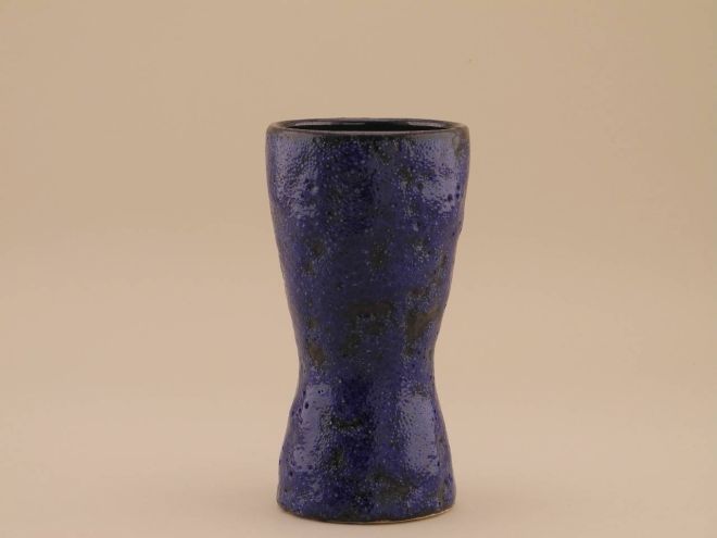 Scheurich vintage Vase 244-17 fat lava Glasur blau West Germany deutsche Keramik