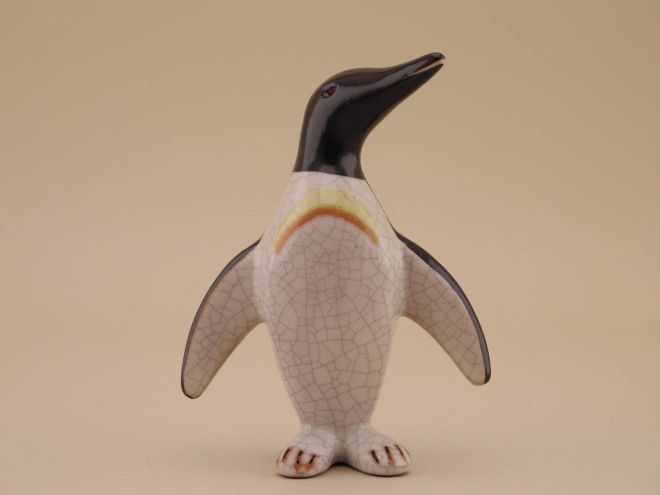 Vintage Pinguin Figur entwurf design Walter Bosse 50er 60er Jahre Karlsruher Keramik groß