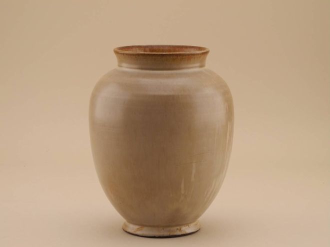 Vase D98 beige braun Hamelner Töpferei vintage 30er Jahre Form Keramik Hameln
