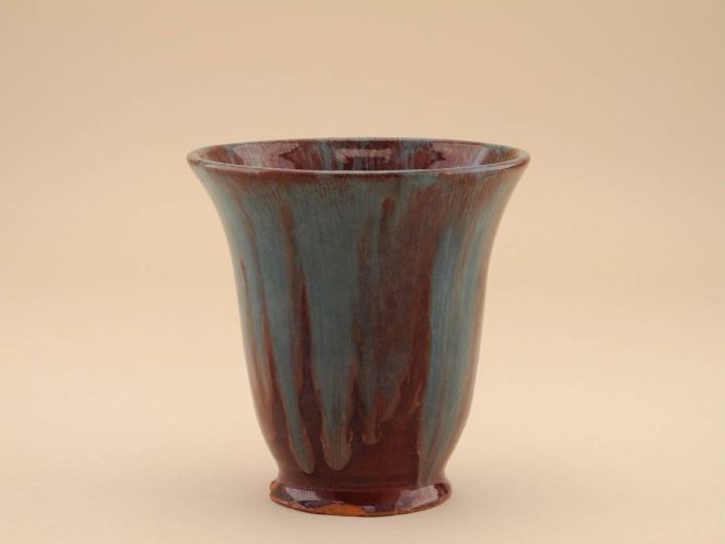 Vase mit Laufglasur Form 44 roter Scherben 20er Jahre Hamelner Töpferei vintage Keramik Hameln Deutschland deutsche