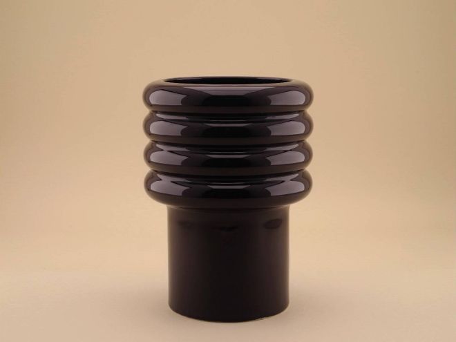 Vintage 80er Jahre Vase Memphis Keramik design Ambrogio Pozzi für Rosenthal violett