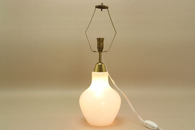 Vintage Lampenfuß Glas Messing 50er Jahre