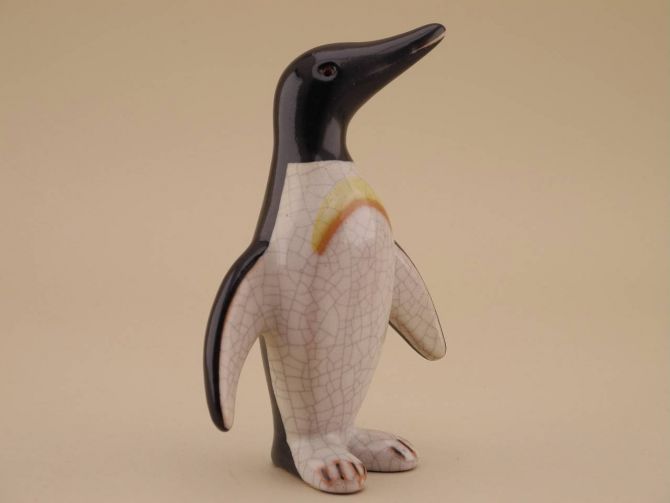 Walter Bosse Keramik Pinguin Karlsruher Majolika 14cm