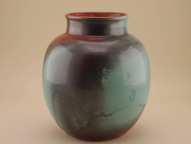 Richard Uhlemeyer Keramik Vase groß 26cm Studiokeramik mit Reduktionsglasur aus Hannover 30er 50er Jahre
