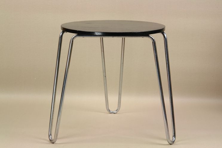 Vintage Stahlrohrmöbel Schlaufentisch Beistelltisch