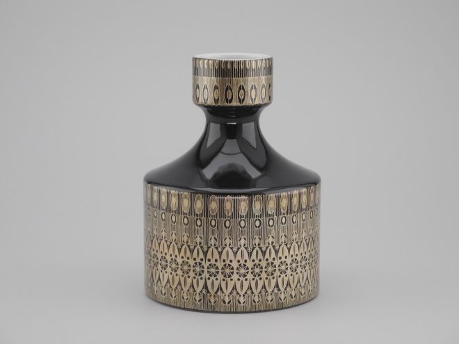Rosenthal Vase schwarz Gold Baumann