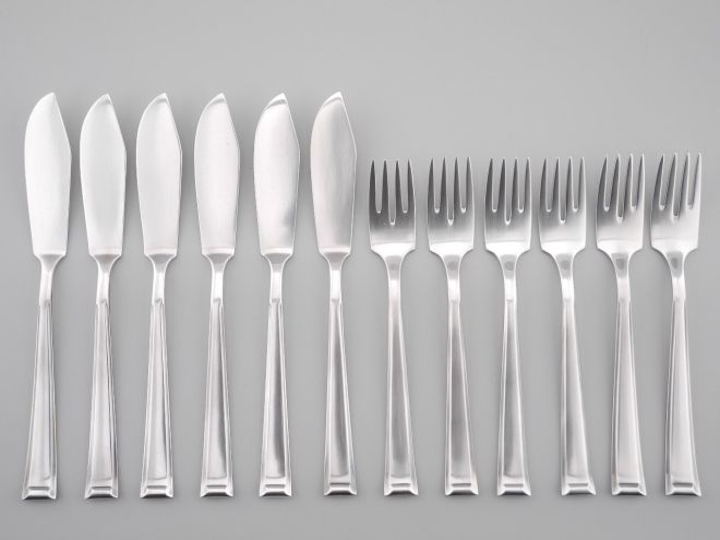 Bruckmann Schwaben versilbert Fischbesteck 6P