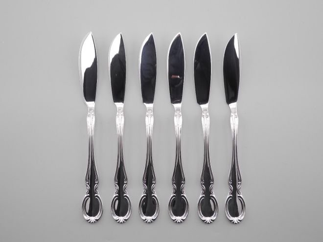 WMF Dresdner Barock 90 versilbert Fischmesser Set