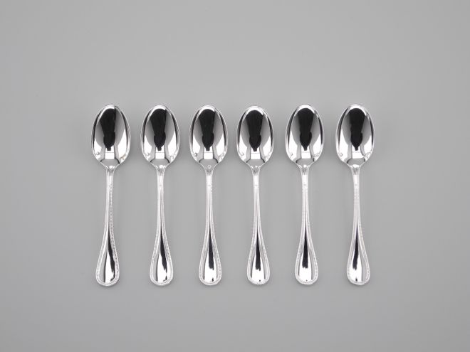Christofle Perles versilbert Espressolöffel Set