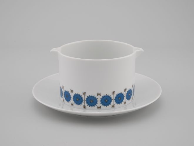 Saucieremit grafischem Sterne Dekor Smaragd aus der Serie Medaillon vintage design für Thomas Porzellan