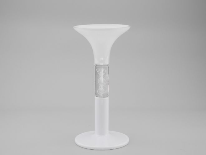 Claus Schwanewilm Kerzenleuchter Rosenthal Glass weiss