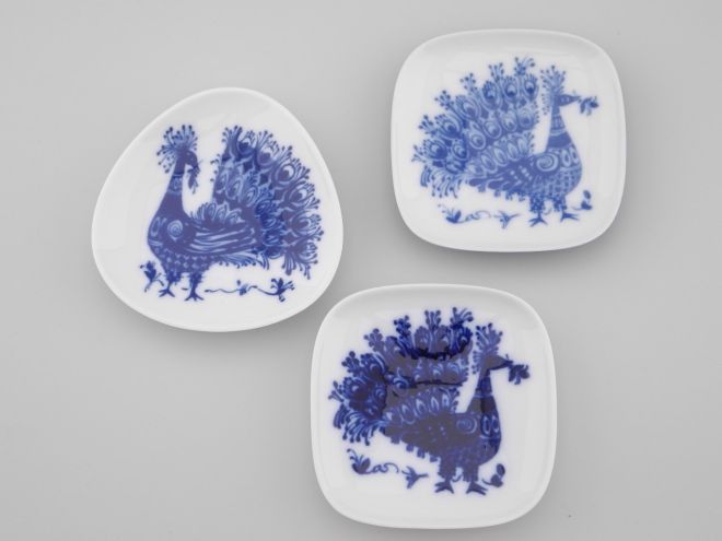 Björn Wiinblad Blaumalerei Pfau Rosenthal