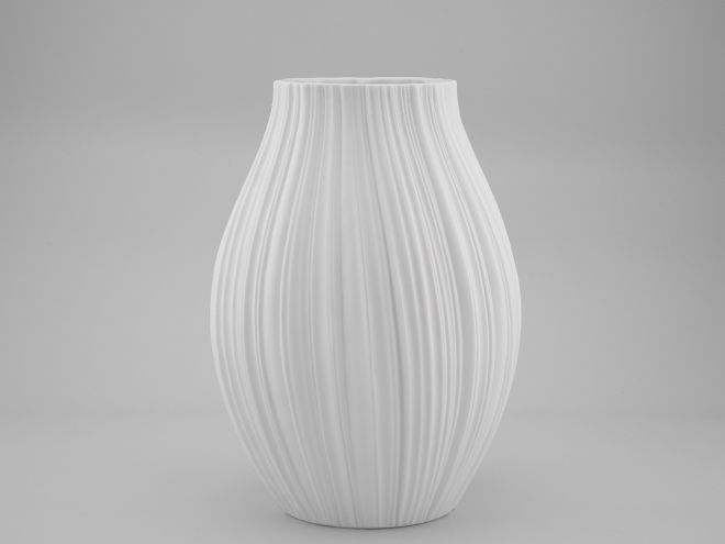 Rosenthal Plissee Vase weiss Martin Freyer 28cm