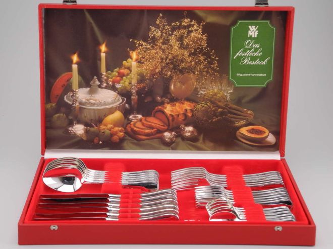 WMF Perlrand nV versilbert 90 Komplettbesteck Etui