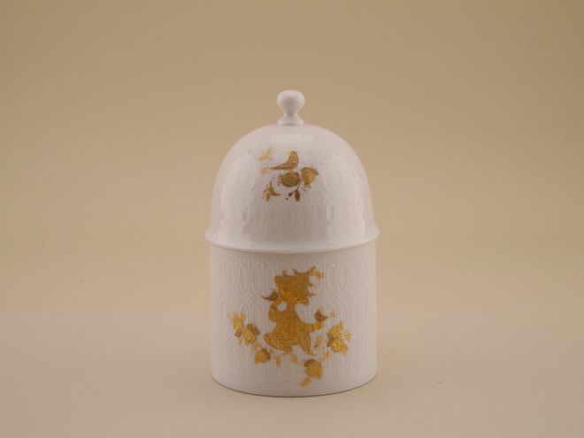 Deckeldose mit Gold Malerei vintage alte Serie Romanze design Björn Wiinblad für Rosenthal Porzellan