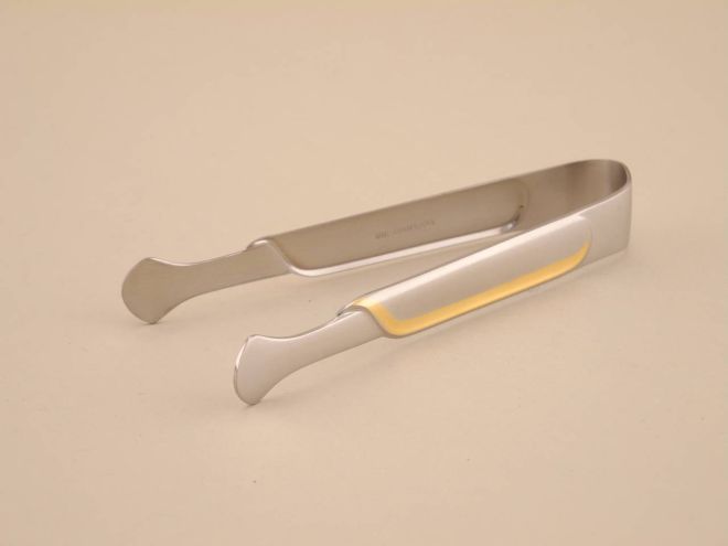 Zuckerzange Cromargan mit Gold Golddekor vergoldet aus der vintage alten Serie Onda WMF Besteck