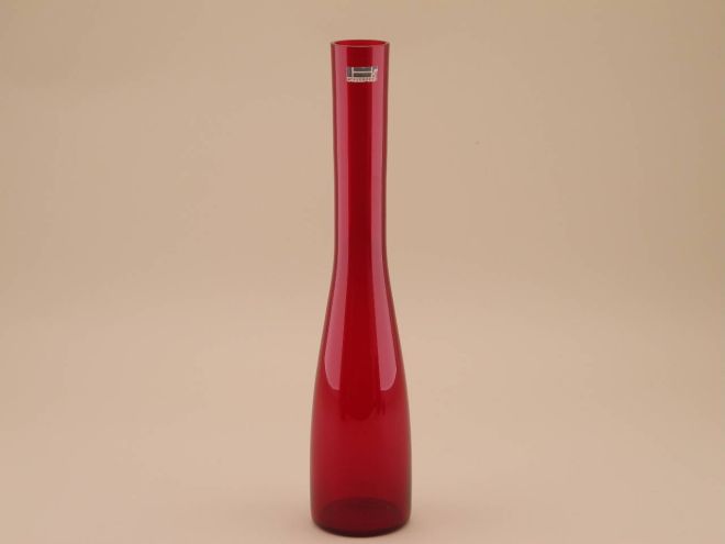 Rubin rot vintage Glas Vase Mimosa 50er Jahre design Braun Feldweg Hirschberg