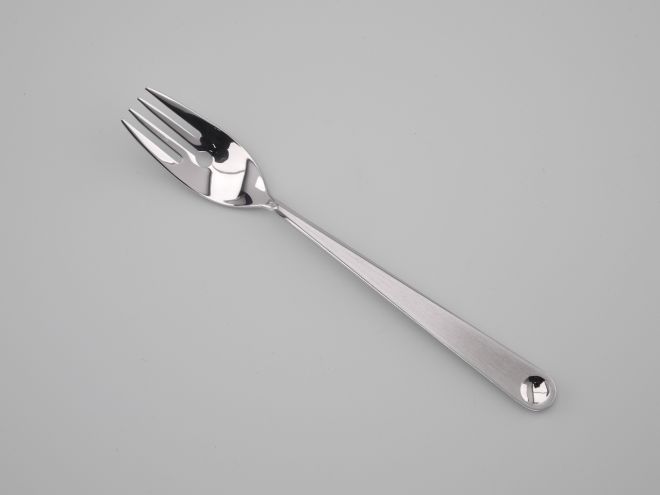 Fischgabel in Edelstahl aus der vintage alten Serie Punto von Wilkens Besteck