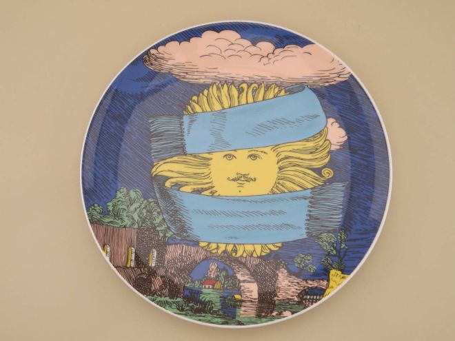 Kleiner Teller aus der vintage Serie Mongolfiere design Piero Fornasetti für Rosenthal Classic Porzellan
