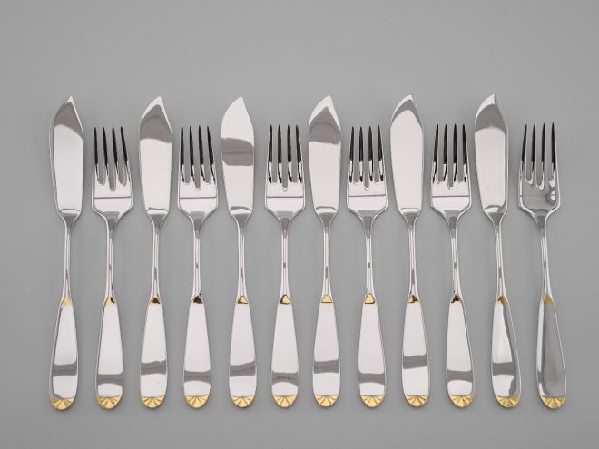 WMF Prisma Gold cromargan Fischbesteck 6P