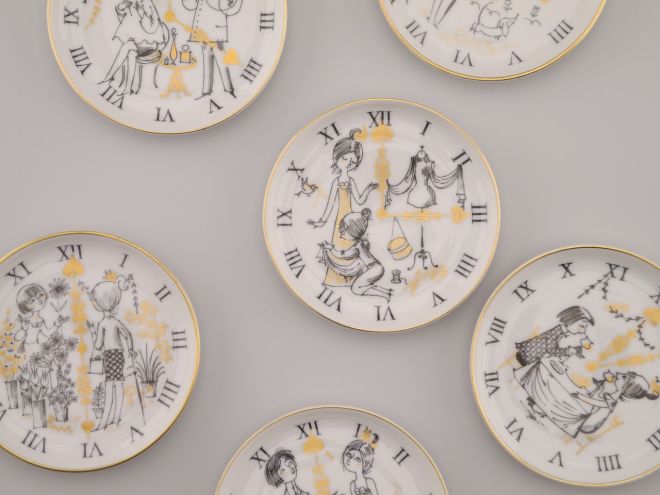 Raymond Peynet Rosenthal Untersetzer Uhr