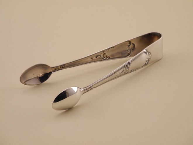 Zuckerzange 800 Silber vintage alte Serie Rokoko 208 von Auerhahn Bestecke Silberbesteck