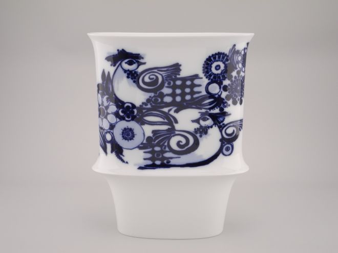 Björn Wiinblad Dekor Vase Blauer Vogel design der Form Wolf Karnagel für Rosenthal Studio Linie vintage Porzellan