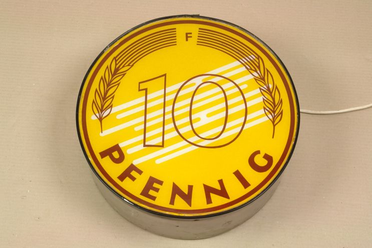Alte Werbelampe 10 Pfennig alte Werbung