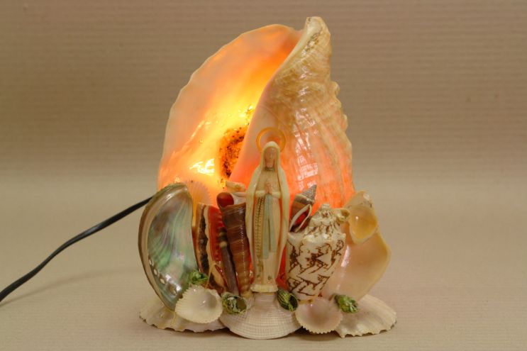 Vintage Muschellampe Kitsch